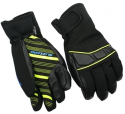 lyžařské rukavice BLIZZARD Profi ski gloves, black/neon yellow/blue