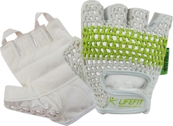 Fitness rukavice LIFEFIT® FIT, vel. M, bílo-zelené