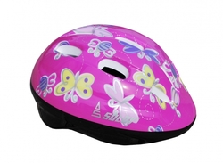 Dětská cyklo helma SULOV® JUNIOR, vel. S, tm. růžová s motýlky